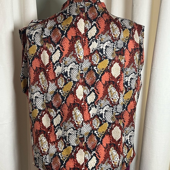 Red and Yellow Wrap Blouse - Picture 2 of 3